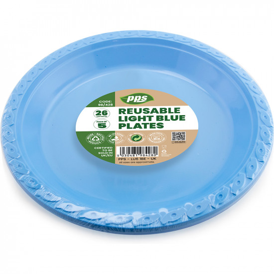 Plates Plastic Light Blue 26cm 5pcs/30 image
