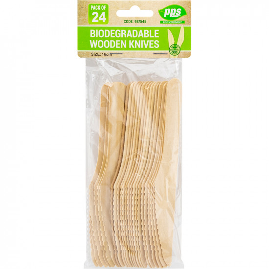 Cutlery Knife Wooden Bio Degradable 24pc/24 CUTLERY, ECO CUTLERY image