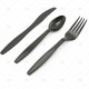 Cutlery Delux Plastic Black 24pc/24 PLASTIC CUTLERY image