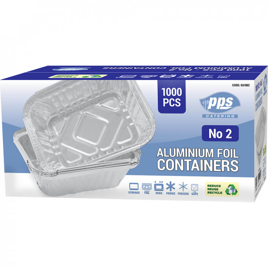 Foil No.2 Containers 150x120x50mm 100pcs 10Packs/1