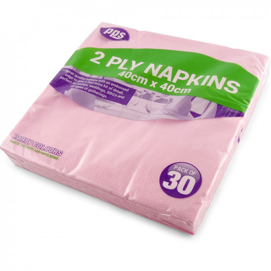 Napkins 2ply Pink 40cm 30pc/33 PLAIN NAPKINS image