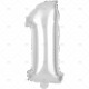 Party Balloon Silver Number 1 1pc/24 BALLOONS image