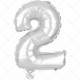 Party Balloon Silver Number 2 1pc/24 BALLOONS image