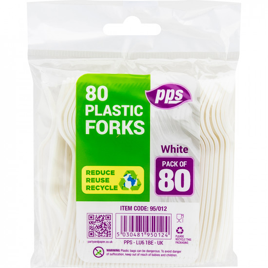 Cutlery Forks Plastic White 80pcs/20 image