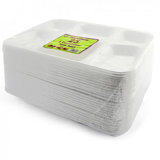 Plates Poly 6 Compartments 31cm 25pc/12